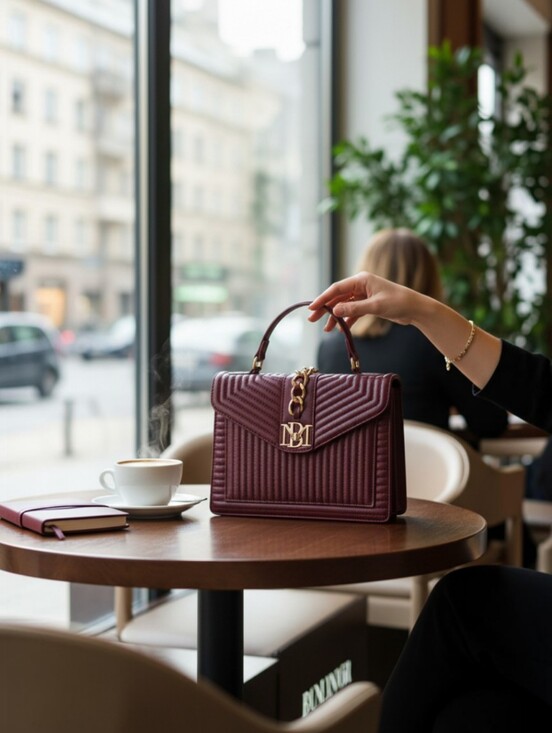 Badgley Mischka Handbags - NWT Badgley Mischka Wine Quilted Vegan Leather Crossbody Handbag